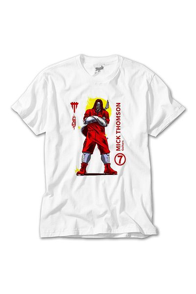 CrowsGate Slipknot Mick Thomson Seven White T-Shirt