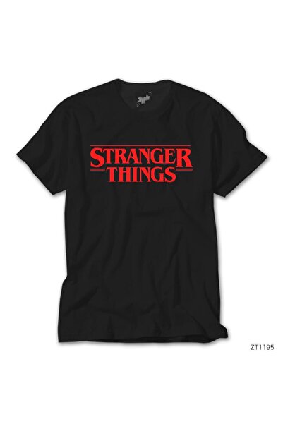 WAKHA Tricou negru cu logo Stranger Things