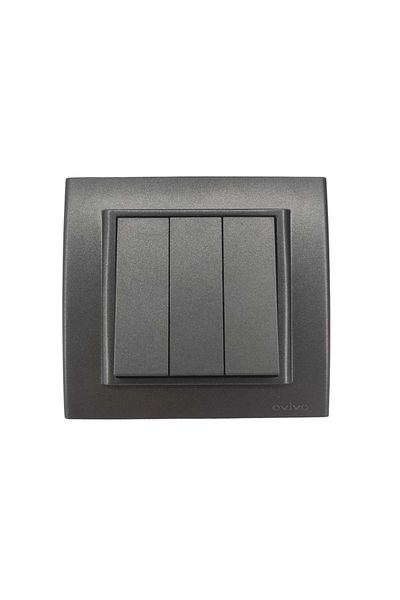 OVİVO Ovivo Grano Smoked Triple Switch Frame Single