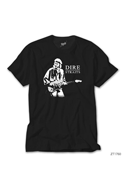 WAKHA Tricou negru pentru copii Dire Straits Guitar, 13-14 ani