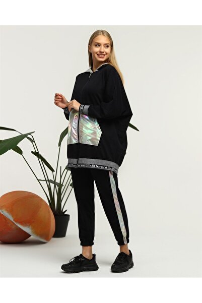 Bwest Nursima Knitwear Detailed Zippered Sports Double Set - 70078.015 - Navy Blue