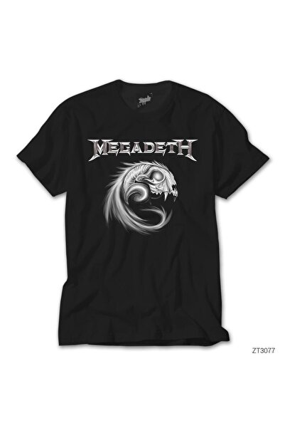 WAKHA Tricou negru supradimensionat Megadeth Youthanasia