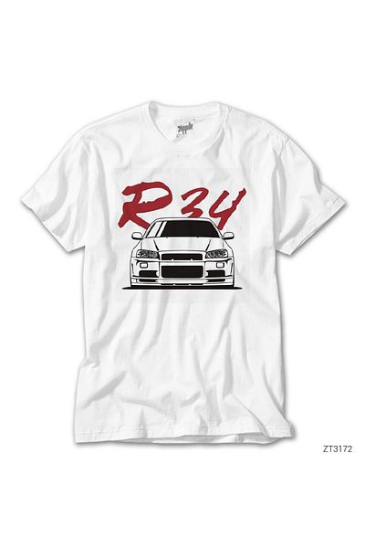 CrowsGate Nissan Skyline R34 White T-shirt