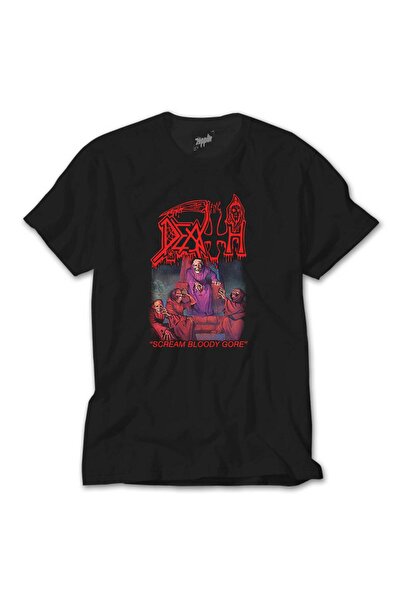 Generic Brand Μπλουζάκι Death Scream Bloody Gore Μαύρο μπλουζάκι