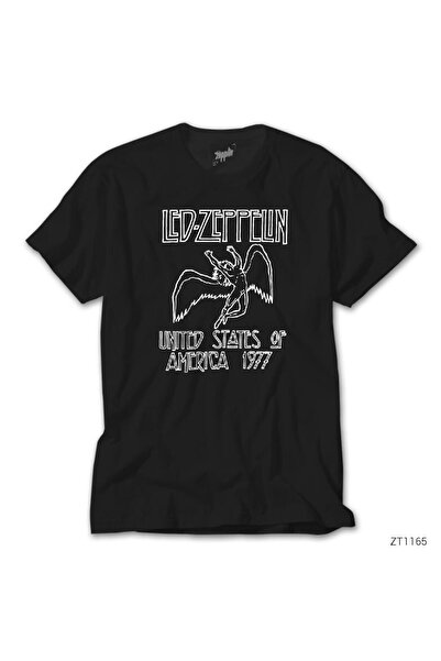 Generic Brand Led Zeppelin 1977 crna majica