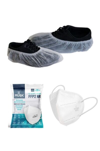 WLOPAK تيلا الجرموق الأبيض غير المنسوجة 500 قطعة (250 زوجًا) قناع الأطفال المرن