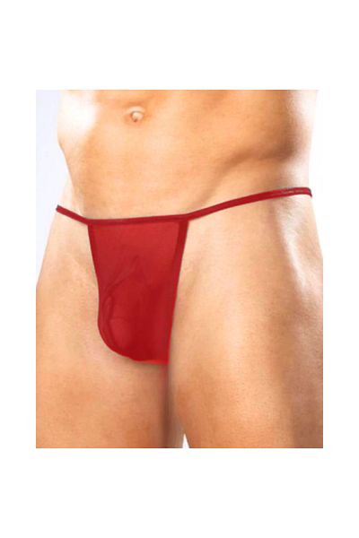 ŞAHANE İÇ GİYİM Fancy Red See-Through Sexy Tulle Men's String