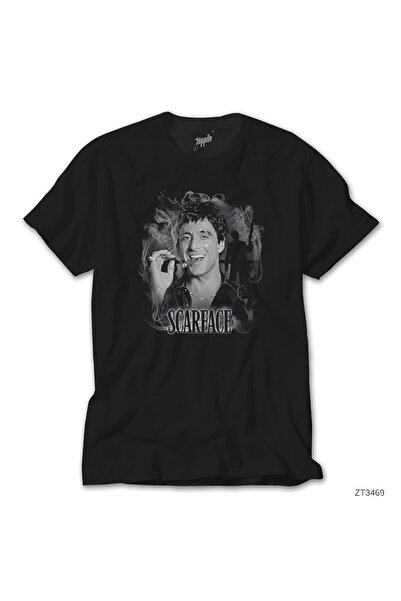WAKHA Tricou negru Scarface Smokey