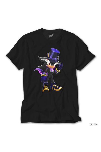 WAKHA Tricou negru pentru femei Sonic Wizard Mărimea L