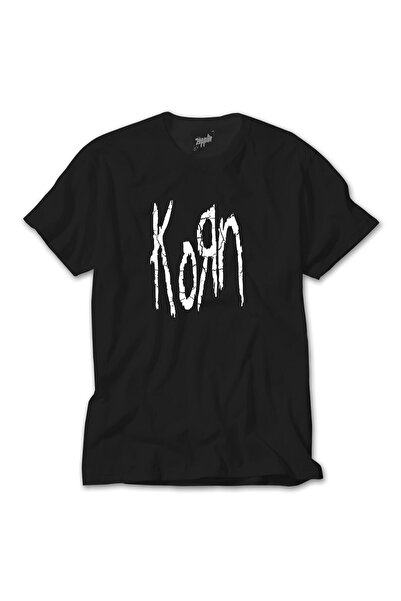 Generic Brand Tricou negru cu logo Korn
