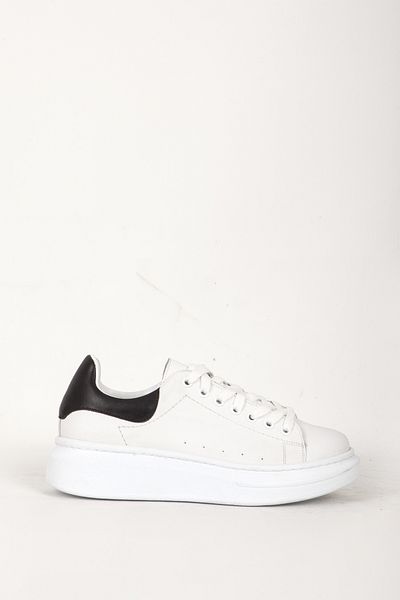Dericlub Pantofi de damă cu talpă groasă Pantofi casual din piele naturală Br 04024 Alb/albastru închis