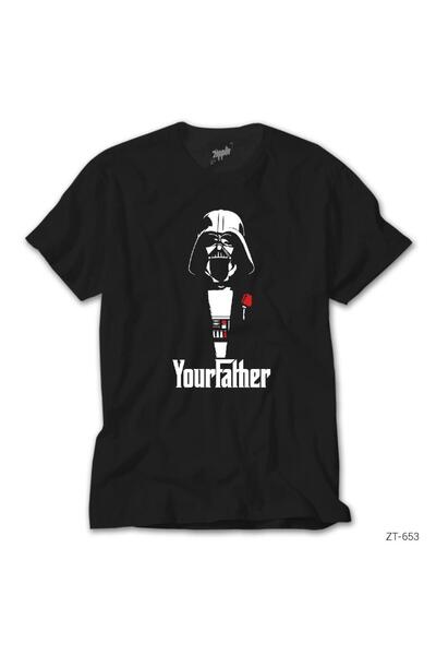 WAKHA Tricou negru Star Wars Darth Your Father