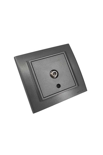 OVİVO Ovivo Smoked Single Satellite Socket Set with F Connector + Frame