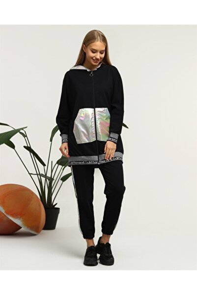 Bwest Nursima Knitwear Detailed Zippered Sports Double Set - 70078.015 - Navy Blue