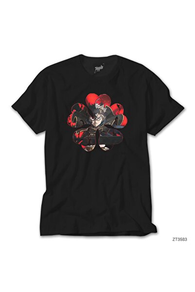WAKHA Black Clover Five Clover Μαύρο T-Shirt