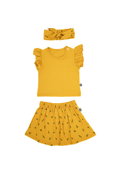 rg kidsstore Bebek Doğal Baskılı Etek Takımı