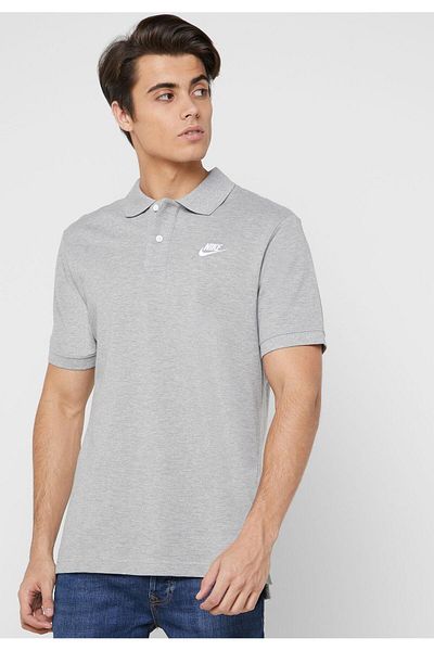 Nike Μπλουζάκι Polo Standard Fit Βαμβακερό Γκρι