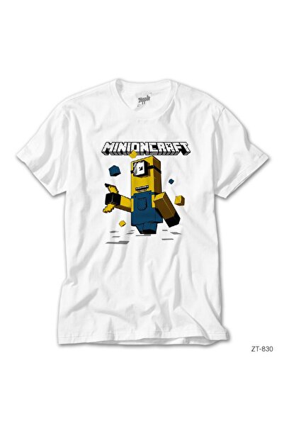Genel Markalar Minion Minecraft Beyaz Tişört