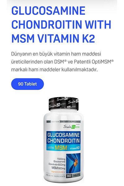 Suda Vitamin Glucosamine-Chondroitin-Msm 90 Tablets