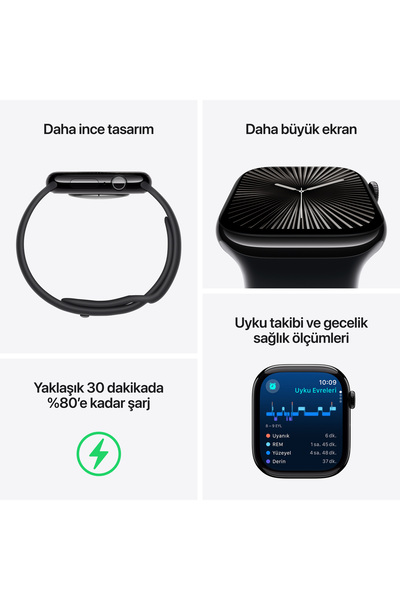 Apple Watch Series 10 GPS 42mm Roze Altın Sarısı Alüminyum Kasa + Bulut Pembesi Spor Kordon - M/L