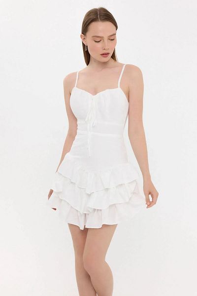 Hiccup Lace Sweetheart Neck Mini Dress