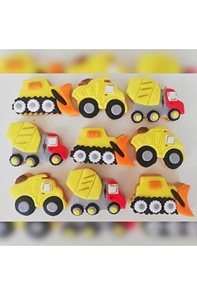 telaşe memuru 20 Adet Iş Makinaları Temalı Butik Kurabiye 1.2.3.4.5.6.7.8.9 Y...