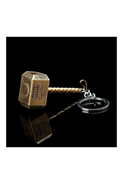 TOYFEST Marvel Avengers Thors Hammer - Metal Thor Hammer Figured Keychain - Gold Color