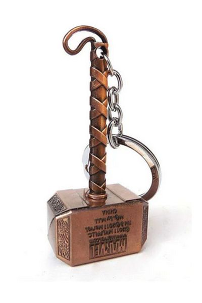 TOYFEST مطرقة مارفل أفنجرز ثور - سلسلة مفاتيح معدنية بمطرقة ثور - لون نحاسي
