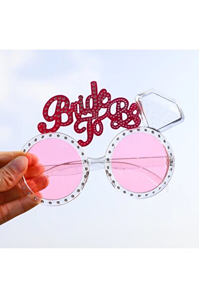 TOYFEST Pink Colored Bridal Glasses - 1 PCS + 6 PCS Colorful Bride Team Bridesmaid Glasses 15x10 cm
