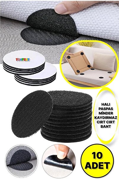 TOYFEST 10 ADET Halı Paspas Sandalye Minderi Merdiven Halısı Kaydırmaz Sabitl...