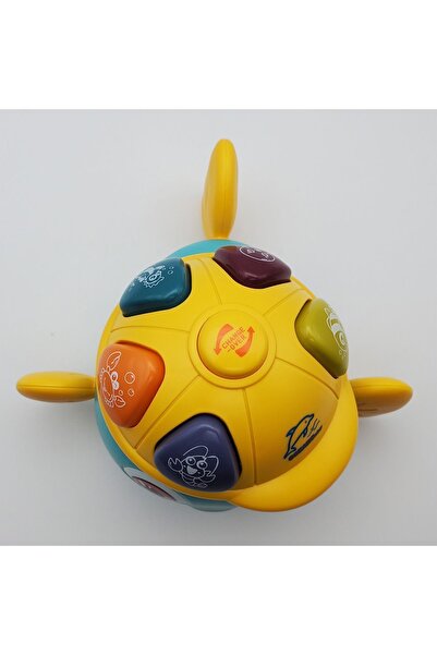 TOYFEST Deniz Canlıları Sesi Çıkaran Işıklı Müzikli Balık Şekil İnteraktif Bebek Eğitici Tuşlu Oyuncak Mavi