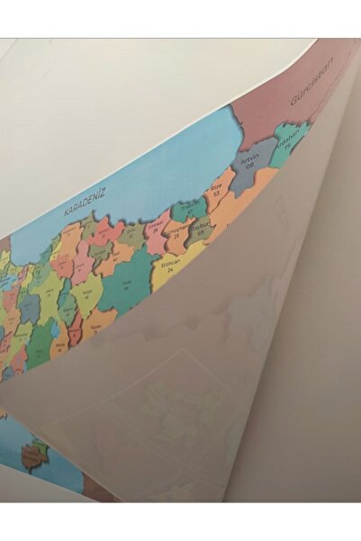 TOYFEST خريطة تركيا ملونة ذاتية الكتابة وقابلة للمسح مقاس 118 × 56 سم
