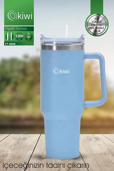 Kiwi Kt-8660 1.2 Lt Hot and Cold Thermos Cup with Straw
