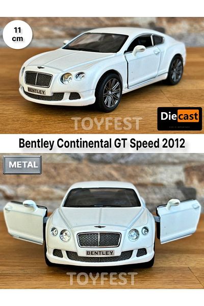 TOYFEST 2012 بنتلي كونتيننتال جي تي سبيد سحب قطرة أبواب قابلة للفتح موديل سيارة معدنية - أبيض 11.5 سم