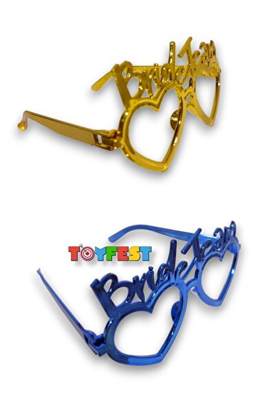 TOYFEST 1 PCS Gold Bridal Glasses + 6 PCS Bride Team Bridesmaid Glasses - 15x10 cm