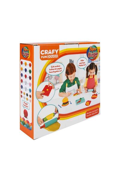 TOYFEST مجموعة صلصال سوبر برجر كرافي - 200 جرام.12 قطعة
