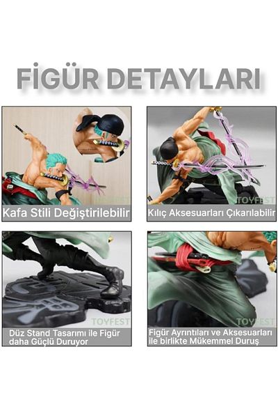 TOYFEST شخصية الرسوم المتحركة ثلاثة آلاف وورلد رورونوا زورو القراصنة هنتر المبارز - 19 سم
