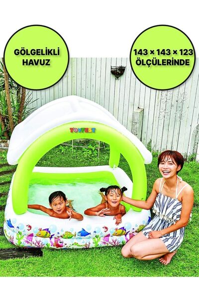 TOYFEST Gölgelikli Havuz 143 x 143 x 123 - 240 Litre
