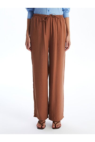 LC Waikiki Women's Straight Cut Elastic Waist Pants