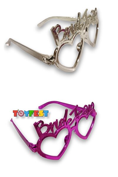 TOYFEST 1 PCS Gold Bridal Glasses + 6 PCS Bride Team Bridesmaid Glasses - 15x10 cm