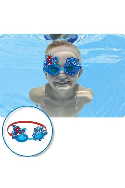 TOYFEST Spiderman Örümcek Adam Ağ Figürlü Deniz Havuz Çocuk Yüzücü Gözlük - (...