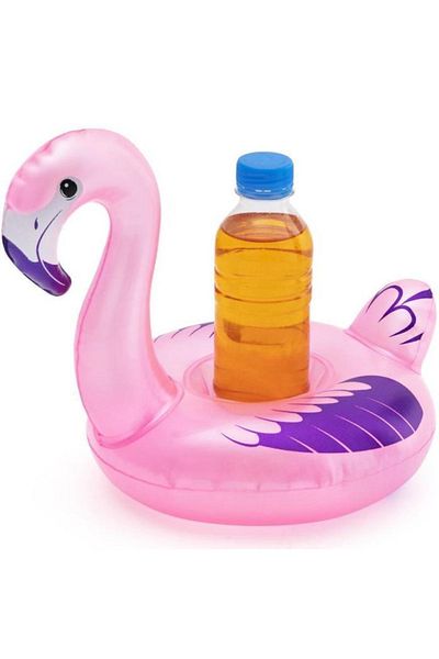 TOYFEST 2 Pieces - Inflatable Floating Beverage Cup Holder with Pelican and Peacock Model
