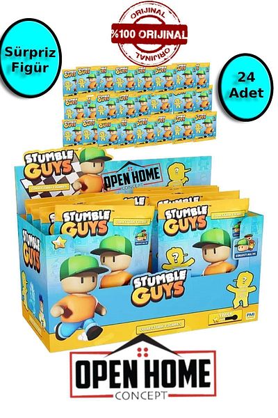 TOYFEST مجموعة المفاجآت Stumble Guys - 24 قطعة قطع 5 سم