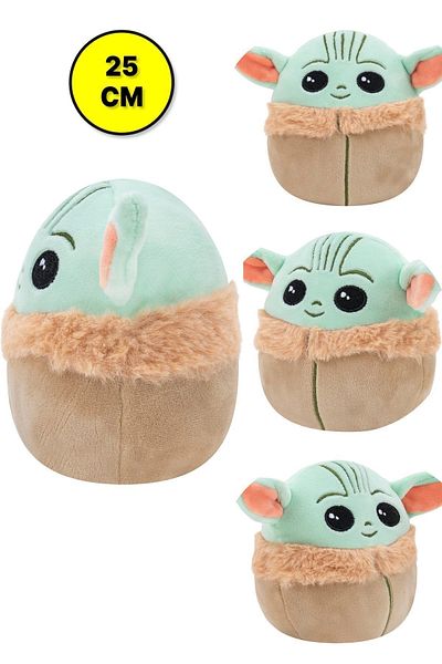 TOYFEST Mandalorian Baby Yoda Squishmallows - Soft Plush Figure, 25 Cm