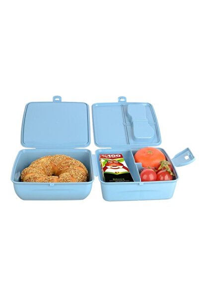 TOYFEST 2 Layers and Lid School Lunch Box with Fork & Spoon Storage Container - Unicorn Model - 1 PC