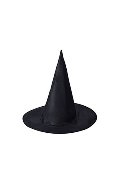 rengarenk kostüm Siyah Cadı Şapkası