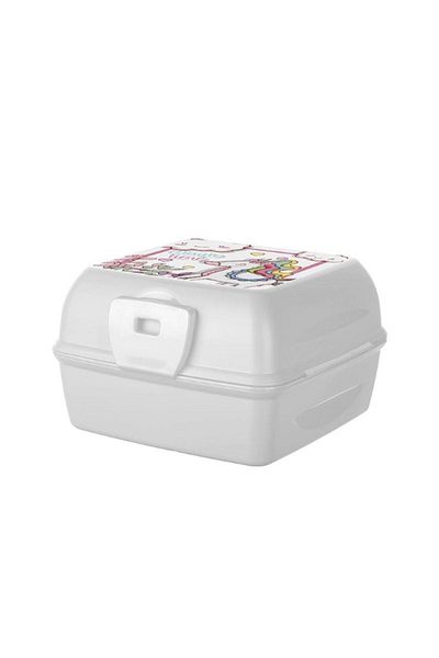 TOYFEST 2 Layers and Lid School Lunch Box with Fork & Spoon Storage Container - Unicorn Model - 1 PC