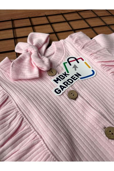 MBK GARDEN 3-6-9 Month Baby Rompers with Ribbon Accessories