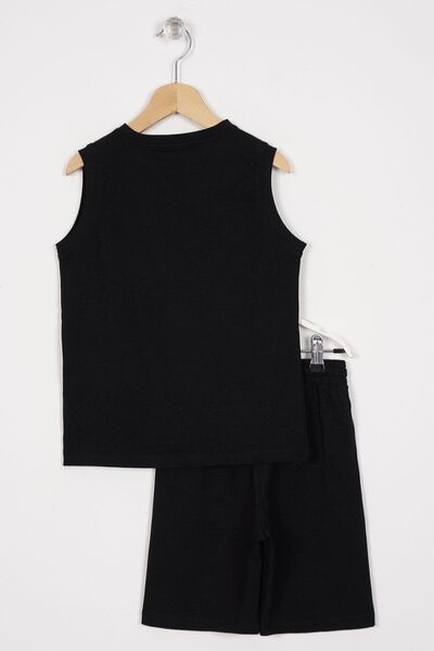 zepkids Boy's Capri Black Sport Wear Suit - With Coat of Arms