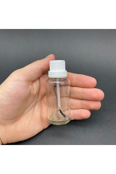 labshop41 Transparent 30 Cc Glass Bottle with Brush - Empty Nail Polish X 3 Pieces